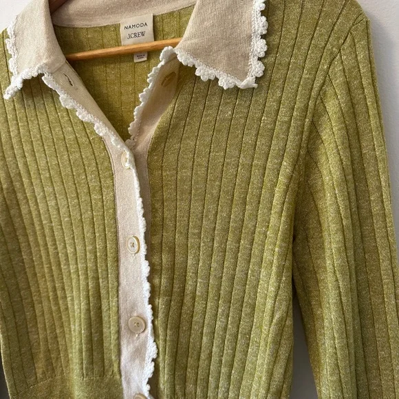 Cassi Namoda X J.Crew Limited Edition Collared Ribbed Sweater | Size Large - Picture 2 of 8